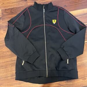 Moderno Italy Design Men's Zip Shell Track Jacket Black / Red Size 3XL